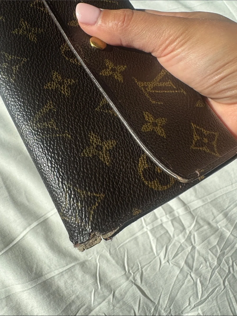 Louis Vuitton Monogram Canvas Fold Wallet in Brown with Gold Hardware - Picture 5 of 7